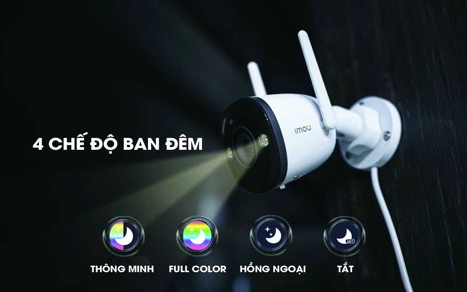 Camera Wifi IMOU Ngoài Trời F52FP 2K 3MP ( Có Màu Ban Đêm + Tích Hợp Mic)