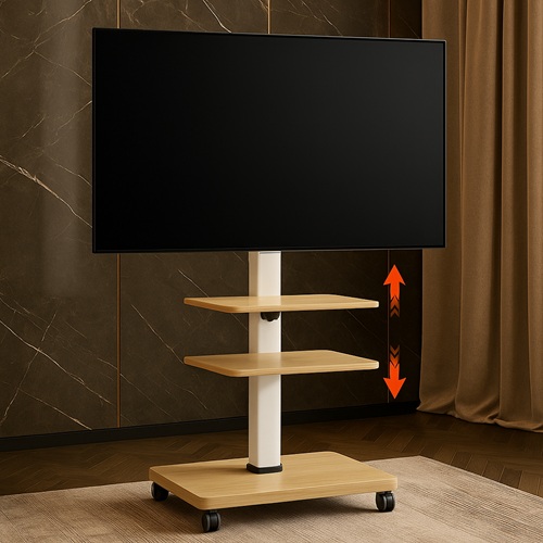 Giá Treo Tivi Di Động KM-1600B Màu Trắng Sang Trọng